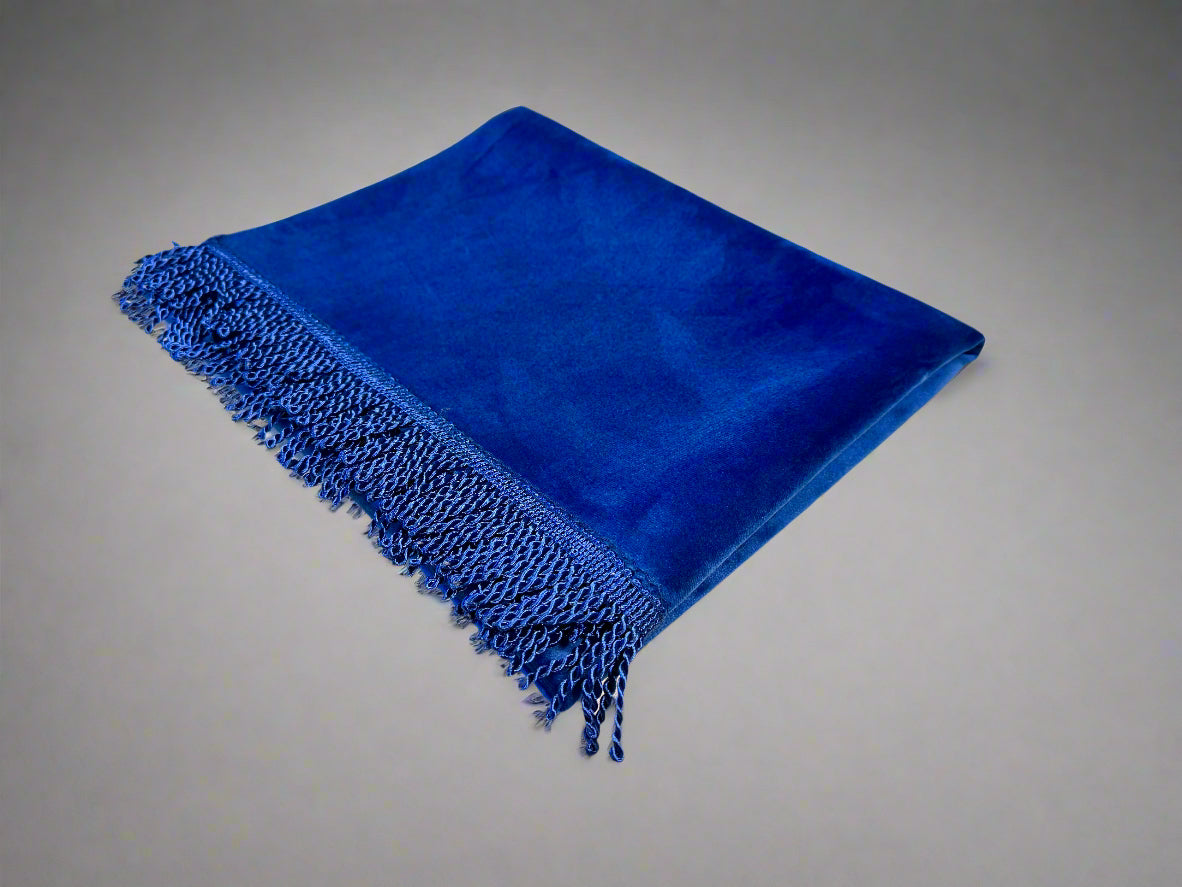 Customized Luxury Velvet Prayer Mat - Blue